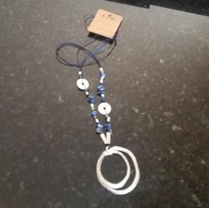 L and B Blue Sodalite Long Cord Necklace